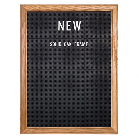 Econ Peg Letter Board  with Solid Oak Wood Frame